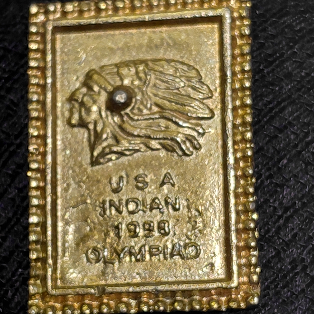 Gold Metal USA Indian 1988 Olympiad Pendant